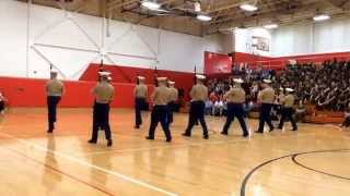 preview picture of video 'Portage High School MCJROTC Armed Exhibition Platoon - Awards Night 2014'