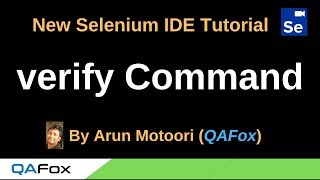 New Selenium IDE - Part 79 - verify Command