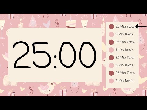 ⏳ 25/5 Pomodoro Timer – Simple Beeps for Focus 🎯 | Stay Productive & On Track