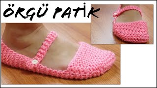 en kolay iki şişle örgü patik / kolay örgü modelleri / çeyizlik örgü patik / Figen Ararat