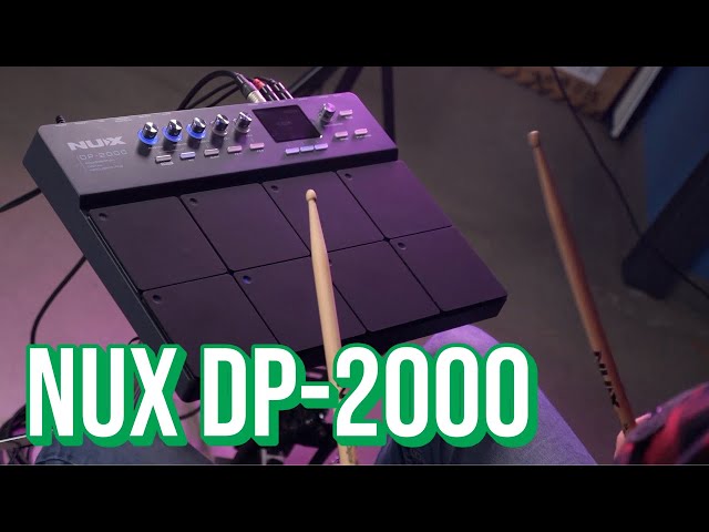 Vídeo relacionado con NUX DP-2000 Almohadilla de percusión independiente sensible a 8 velocidades con luces LED, interfaz interactiva de interfaz de usuario, seis efectos integrados y función Wavimport