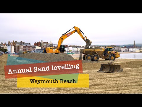 Levelling the Sands on Weymouth Beach for the Coming Season