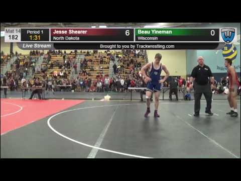 1102 Junior Men 182 Jesse Shearer North Dakota vs Beau Yineman Wisconsin 7861476104