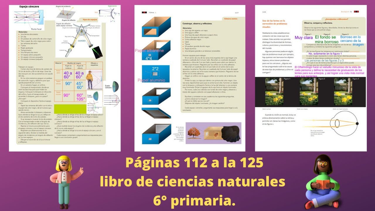 Páginas 112 a la 125 libro de ciencias naturales 6° primaria