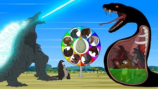 GODZILLA & KONG vs Evolution of PYTHON Swallow All: Who Is The King Of Monster??? - FUNNY CARTOON