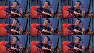 We Are Number One but the word one triggers duplication and makes the video slow down + get louder