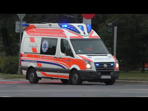 Alarmowo Karetka Pogotowia Ratunkowego Wrocławiu   Polish Ambulances with code 3 Wroclaw
