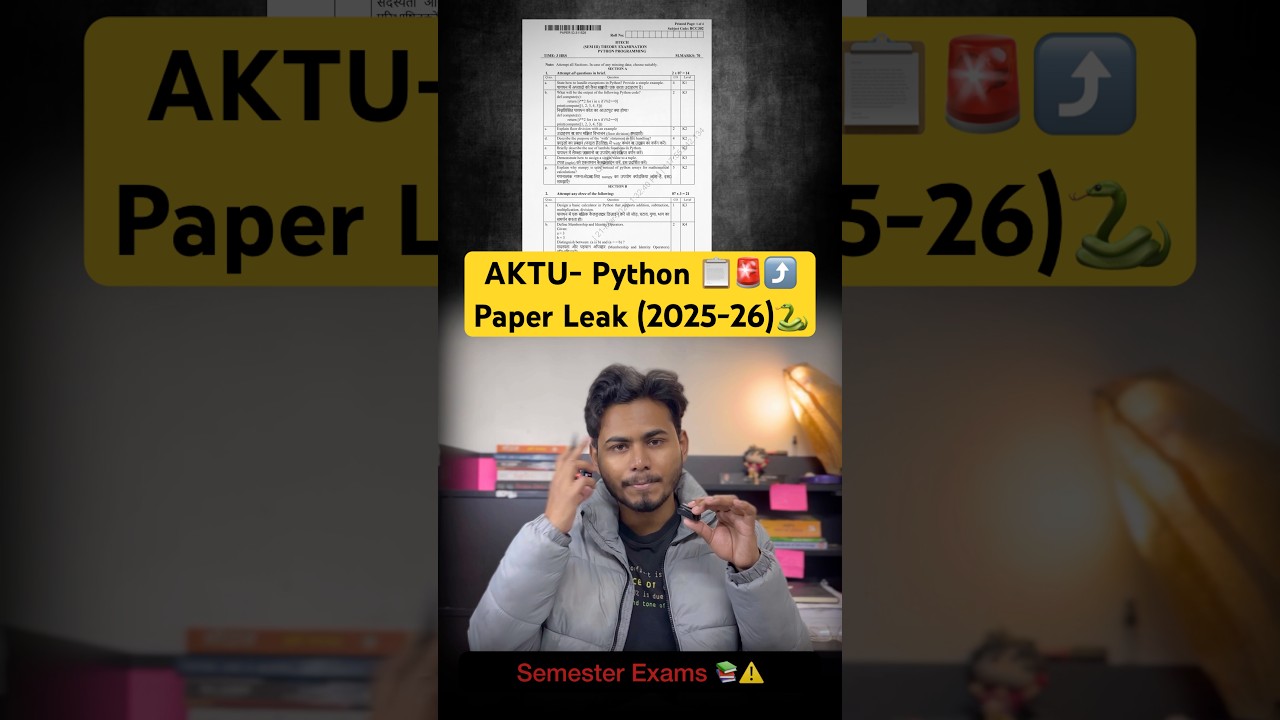 AKTU Python Programming One Shot 🫡| PYQ + Most Important Questions 🚨