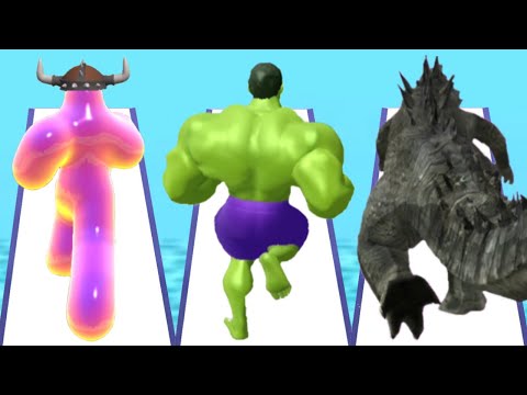 BLOB RUNNER 3D vs MUSCLE RUSH vs KAIJU RUN - Triple Game