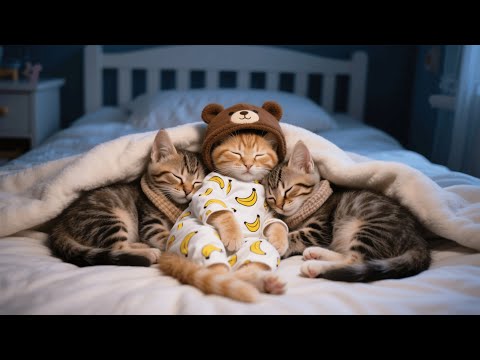Ginger Kitten and Mama Cat Help a Poor Cat Family Stay Warm on a Cold Winter Night ❄️🐾