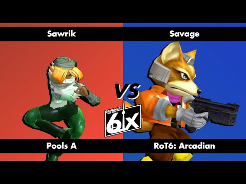 ROT6 Arcadian Pools A - Sawrik (Sheik) vs Savage (Fox) Melee Singles
