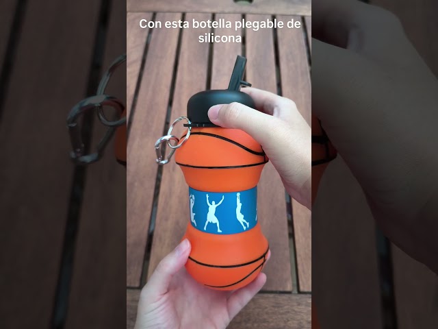 Vídeo relacionado con Ebksqs Botella de Agua Plegable de Baloncesto - Botella de Silicona sin BPA, 550ml, Ideal para Deporte y Viaje, Diseño Compacto y Reutilizable (Naranja)