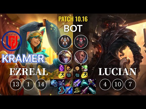 LGD Kramer Ezreal vs Lucian Bot - KR Patch 10.16