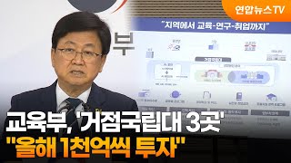 교육부 거점국립대 3곳에 올해 1천억씩 투자 / 연합뉴스TV (YonhapnewsTV)