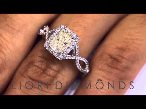 ER-0858 - 2.34 Carat H-VS1 Radiant Cut Natural Diamond Engagement Ring 18k Vintage Style