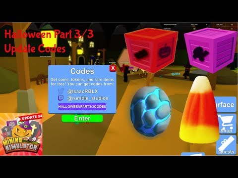 10 Halloween Candy Corn Codes In Roblox Mining Simulator - halloween part 3 3 codes mining simulator roblox