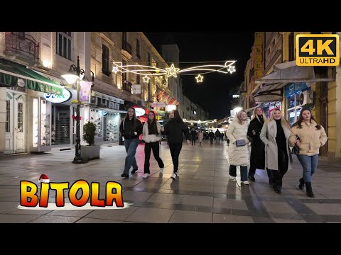 BITOLA, Macedonia *New Year Holidays*🎄 (2026)【4K WALK TOUR】🚶‍♂️ Преполно за празниците во Битола 🇲🇰