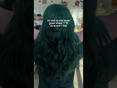 How our GREEN hair dye looks of lighter and darker hair levels #shortsfeed #shorts