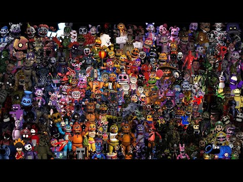 All animatronics from FNaF 1, 2, 3, 4, world, 5, 6, 7, 8, AR, 9