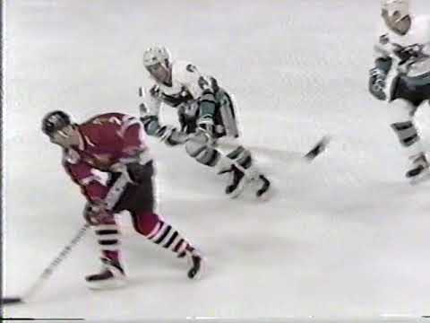 Sharks vs Blackhawks scrum - Mar 10, 1992