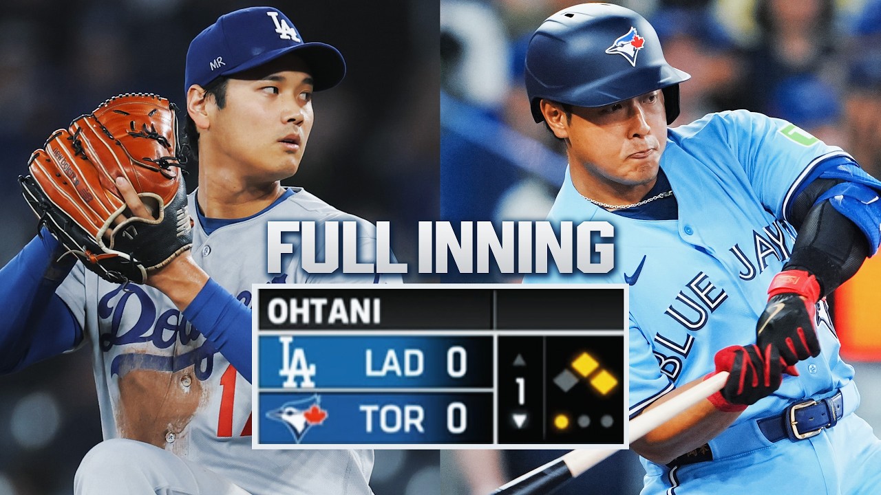 FULL 1st INNING: Shohei Ohtani works out of a jam vs. Kazuma Okamoto & the Blue Jays | 大谷翔平ハイライト