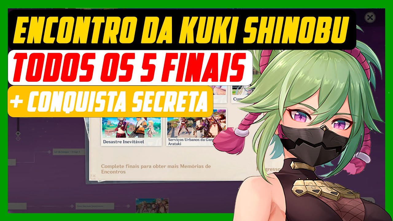 EVENTO DE ENCONTRO DA KUKI SHINOBU TODOS OS FINAIS + CONQUISTA SECRETA | GENSHIN IMPACT