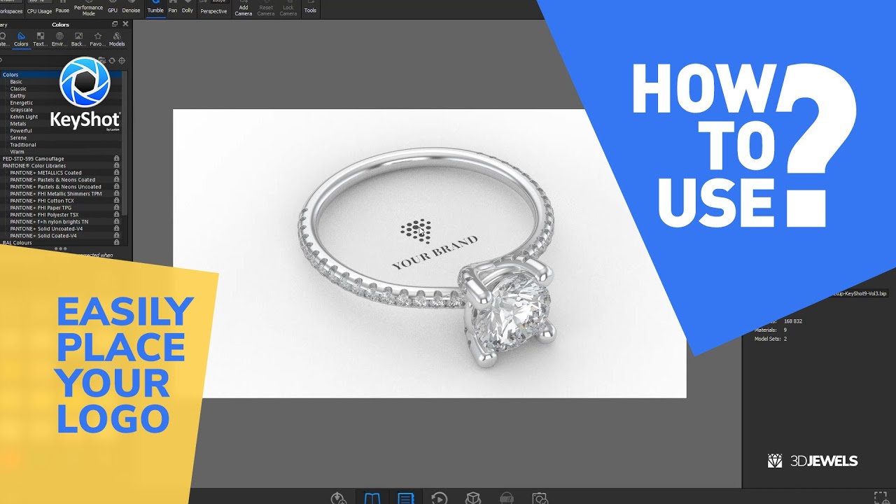 Branding Scene Setup for Jewelry Rendering in KeyShot 3D Model