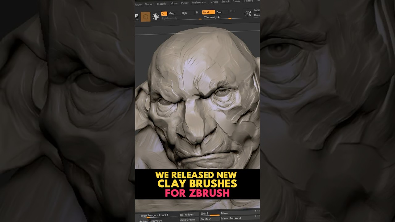 3 Great New Clay Brushes for ZBrush