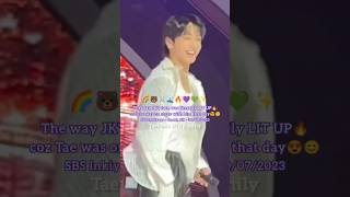 Download lagu The joy in JK’s eyes says it all 😍 | Taekook Moments 💜 | SBS Inkigayo Seoul | 30/07/2023 mp3