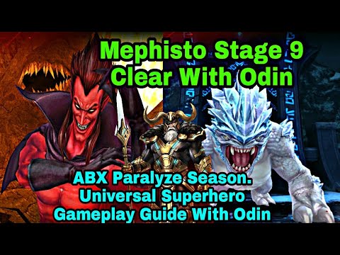 Mephisto Stage 9 Clear With Odin | ABX Paralyze Universal Hero Odin Worth? - Marvel Future Fight