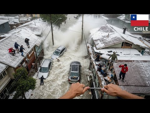 ¡Impactante Tormenta en Loncoche y La Unión, Chile! Granizo de 5 cm Causan Daños en Techos y Autos.