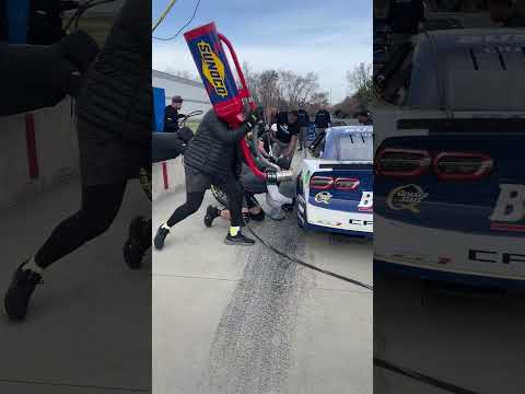 We call him “Jersey Mike” and he’s practicing to pit his first cup race. #pitstop #NASCAR #pitcrew