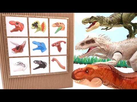 Dinosaur GIANT SMASH BOX With Jurassic World! Dinosaur Lego Heads 공룡 레고 머리를 찾아라