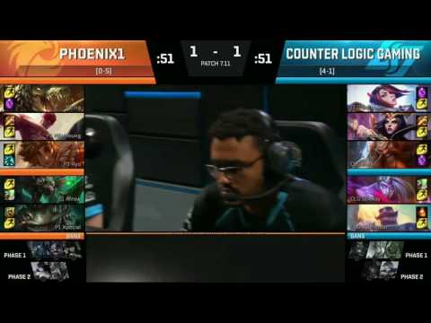 P1 vs CLG Highlights Game 3 NA LCS Summer 2017 Phoenix1 vs Counter Logic Gaming W3D3