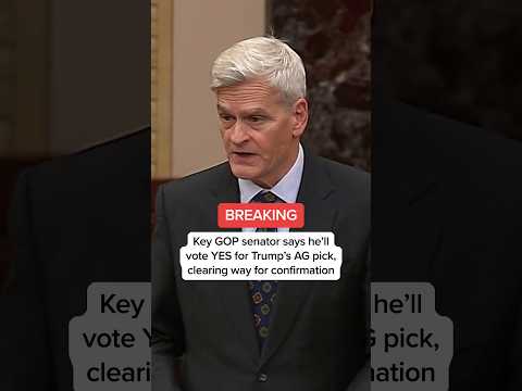 Key GOP senator says he'll vote YES for Trump's AG pick, clearing way for confirmation