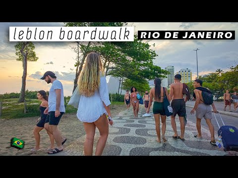 🇧🇷 Walking on Leblon Beach Boardwalk — Rio de Janeiro, Brazil — 2025 【 4K UHD 】