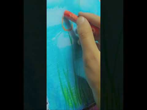 how to draw nature scenery of flowers.🥀,/ @nafeesa art.. short video..