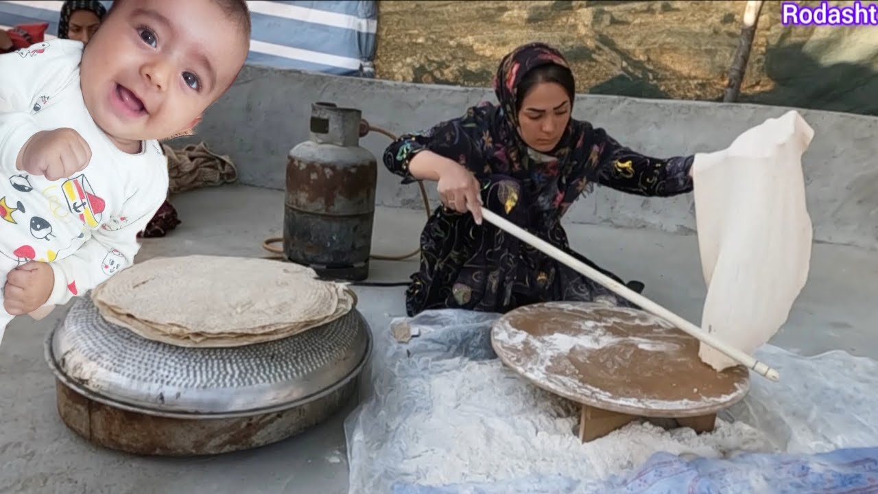 Cooking traditional nomadic bread by Farhanaz