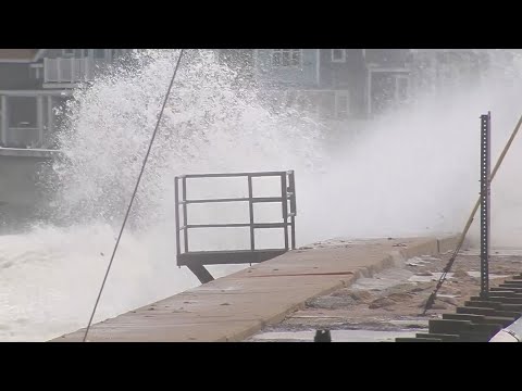 Hurricane Lee whips up waves on Cape Cod Bay
