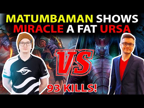 MATUMBAMAN vs. MIRACLE Carry Battle! 93 Kills Game | Pro Dota 2 Gameplay
