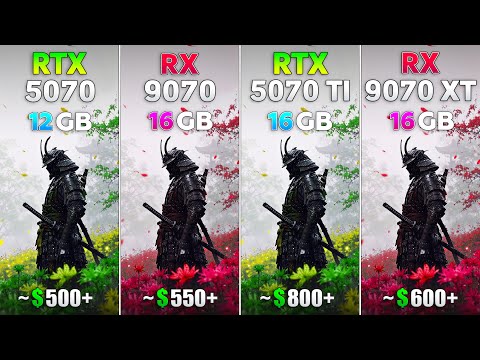 RTX 5070 vs RX 9070 vs RTX 5070 Ti vs RX 9070 XT - Test in 10 Games