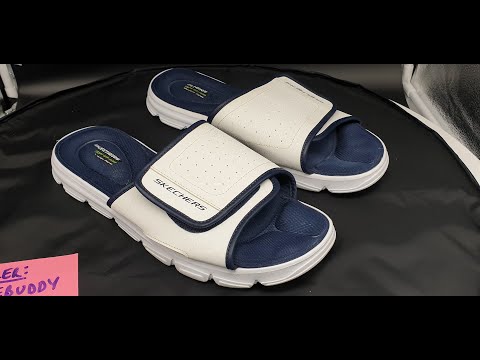 Men's Skechers WIND SWELL sandals, White & Navy. Size UK 12 | US 13 | EU 47.5