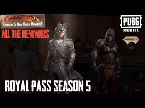 MAXED ROYAL PASS SEASON 5 PATCH 0.10.5 PUBG MOBILE ALL REWARDS