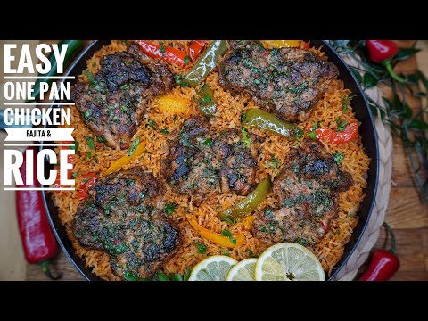 EASY ONE PAN CHICKEN FAJITA & RICE WITH A CILANTRO GLAZE