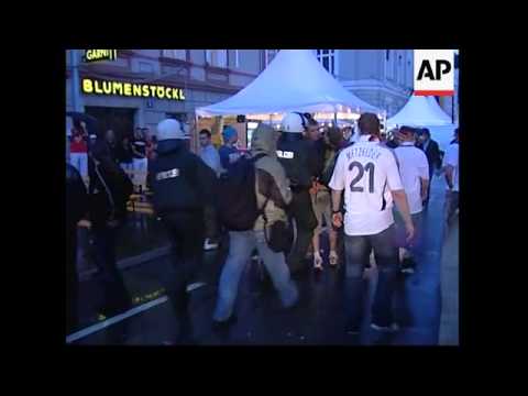 Police move in amid scuffles ahead of Sunday's Germany Poland match