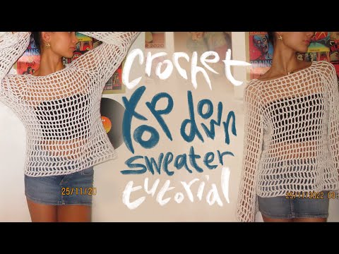 crochet top down sweater tutorial