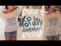 crochet top down sweater tutorial