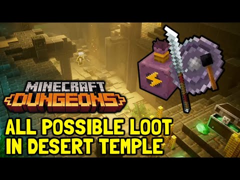 Minecraft Dungeons All Possible Loot In Desert Temple Showcase (All Weapons, Artifacts & Armor)
