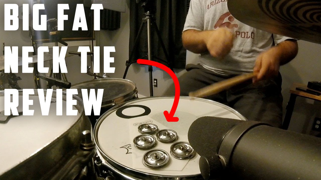 Big Fat Snare Drum Neck Tie 11"X 4.5" w/5 Tambourine Chimes