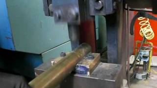 preview picture of video 'NYC Metal worker machine hammers solid brass 1'